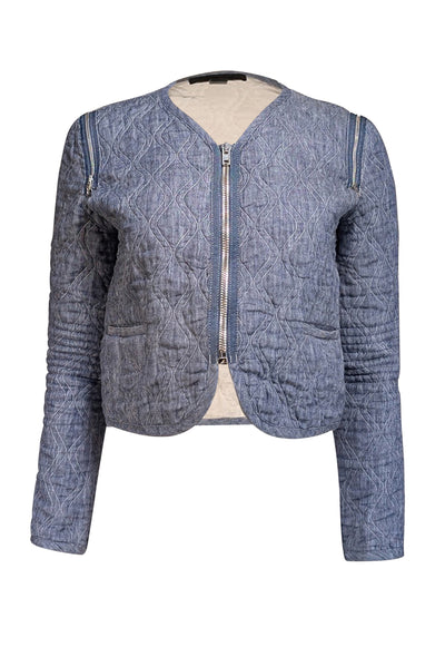 Current Boutique-Alexander Wang - Blue Chambray Quilted Jacket Sz 8