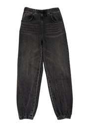 Current Boutique-Alexander Wang - Dark Grey Logo Side Stripe Denim Joggers Sz XS