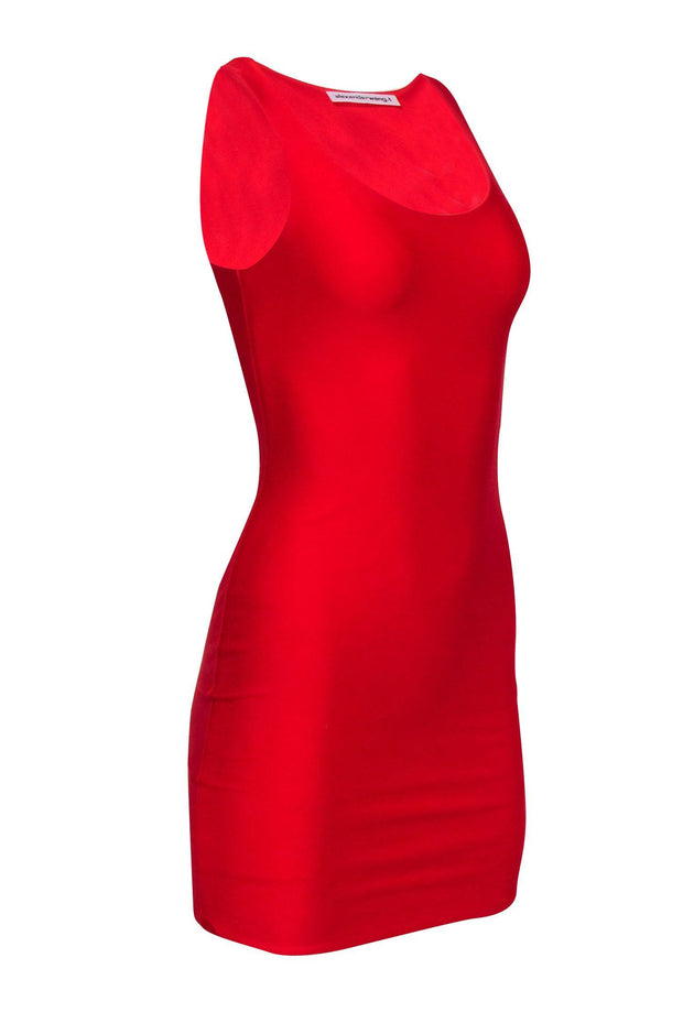 Current Boutique-Alexander Wang - Red Slink Sleeveless Bodycon Dress Sz S