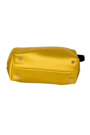 Current Boutique-Alexander Wang -Yellow Satin Mini Bag w/ Rhinestone Lettering