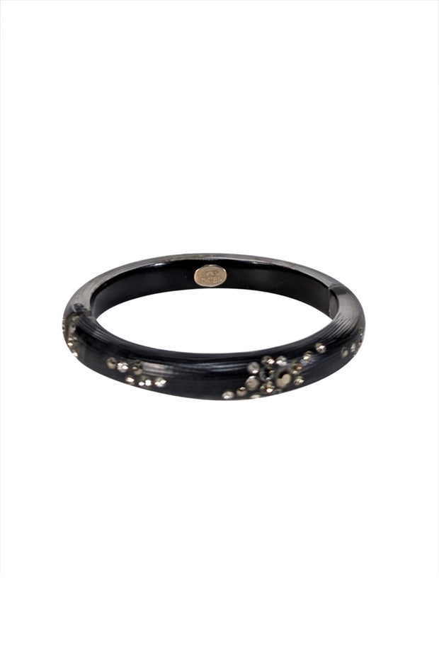 Current Boutique-Alexis Bittar - Black Lucite Rhinestone Detail Bracelet