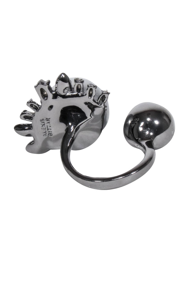 Current Boutique-Alexis Bittar - Gunmetal Grey Dual Ring w/ Bling Trim