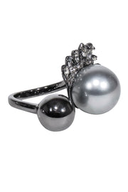 Current Boutique-Alexis Bittar - Gunmetal Grey Dual Ring w/ Bling Trim