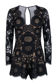 Current Boutique-Alexis - Black Lace Long Sleeve Romper Sz S