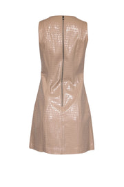 Current Boutique-Alice & Olivia - Beige Croc-Embossed Faux Leather Mini Dress Sz 6