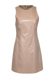 Current Boutique-Alice & Olivia - Beige Croc-Embossed Faux Leather Mini Dress Sz 6