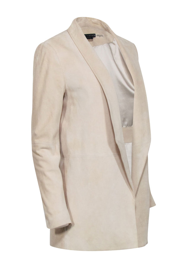 Current Boutique-Alice & Olivia - Beige Suede Open Front Blazer Sz S