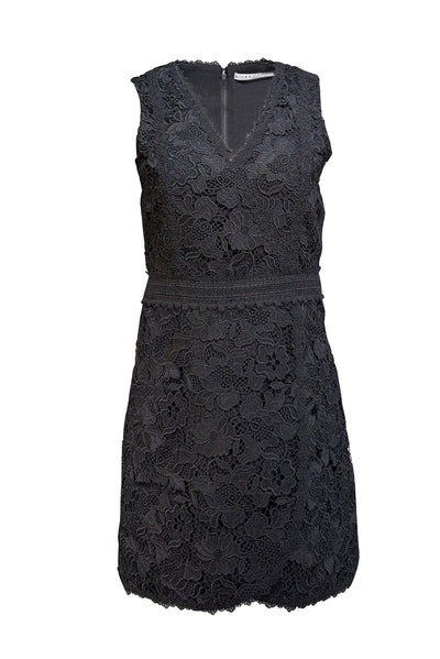 Current Boutique-Alice & Olivia - Black Lace Fit & Flare Dress Sz 4