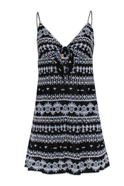 Current Boutique-Alice & Olivia - Black & White Embroidered Tie-Front "Roe" Dress Sz 6