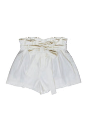 Current Boutique-Alice & Olivia - Cream Belted Linen Shorts Sz 2