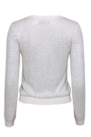 Current Boutique-Alice & Olivia - Ivory Rhinestone Crewneck Sweater Sz S