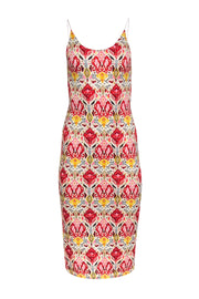 Current Boutique-Alice & Olivia - Ivory w/ Multicolor Vintage Print Midi Dress Sz 4