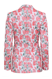 Current Boutique-Alice & Olivia - Metallic Pink Floral Blazer Sz 2