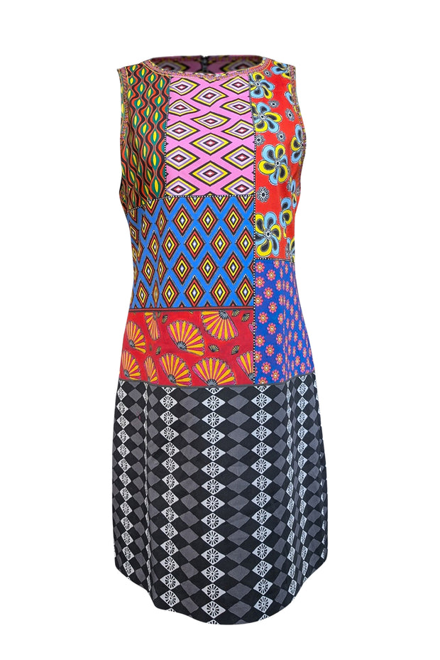 Current Boutique-Alice & Olivia - Multi Color Patchwork Print Sleeveless Dress Sz 12