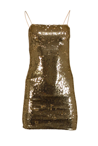 Current Boutique-Alice & Olivia - Pale Gold Sequined Mini Dress Sz 4