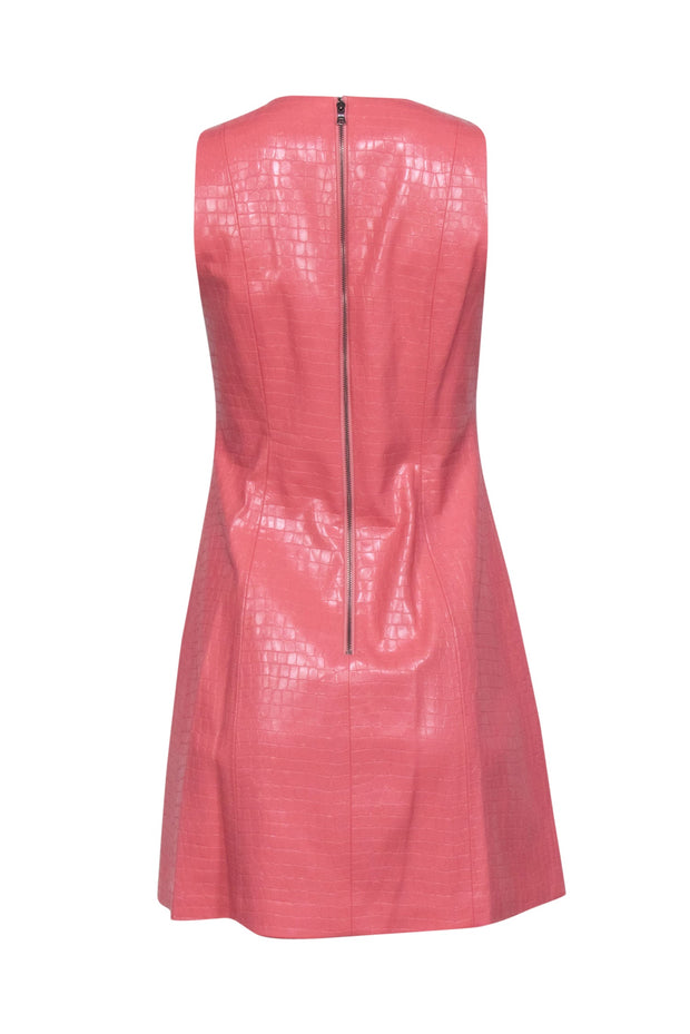 Current Boutique-Alice & Olivia - Peach Textured Vegan Leather "Daven" Dress Sz 6