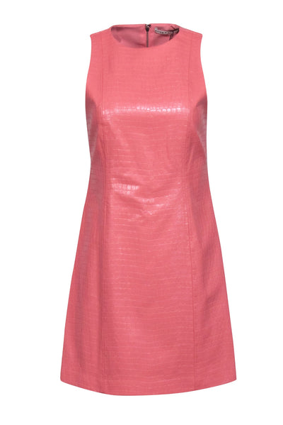 Current Boutique-Alice & Olivia - Peach Textured Vegan Leather "Daven" Dress Sz 6