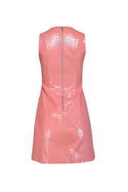 Current Boutique-Alice & Olivia - Pink Croc-Embossed Faux Leather Mini Dress Sz 2