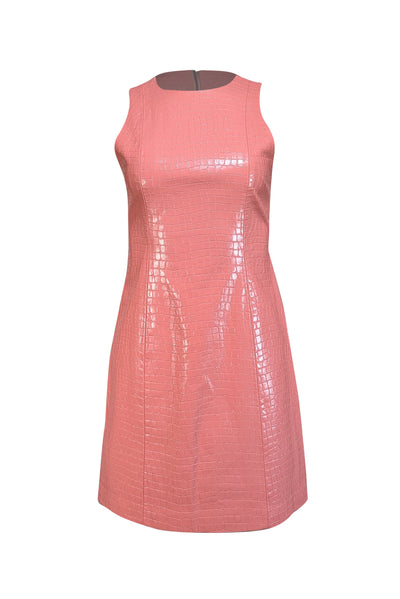 Current Boutique-Alice & Olivia - Pink Croc-Embossed Faux Leather Mini Dress Sz 2