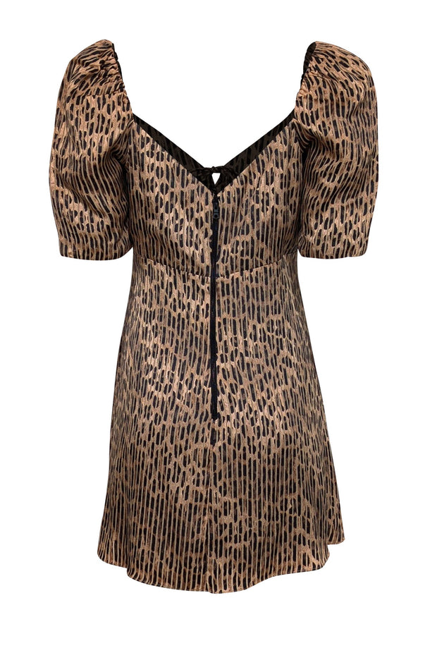 Current Boutique-Alice & Olivia - Tan & Black Striped Leopard Print Dress Sz 12