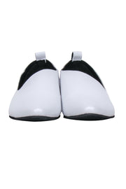 Current Boutique-All Black - White Leather Flats Sz 6