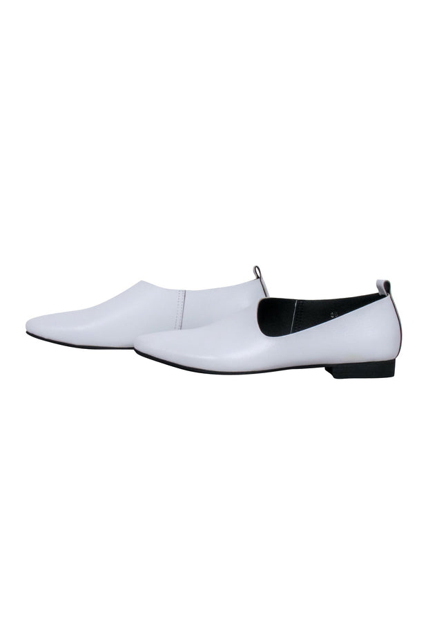 Current Boutique-All Black - White Leather Flats Sz 6