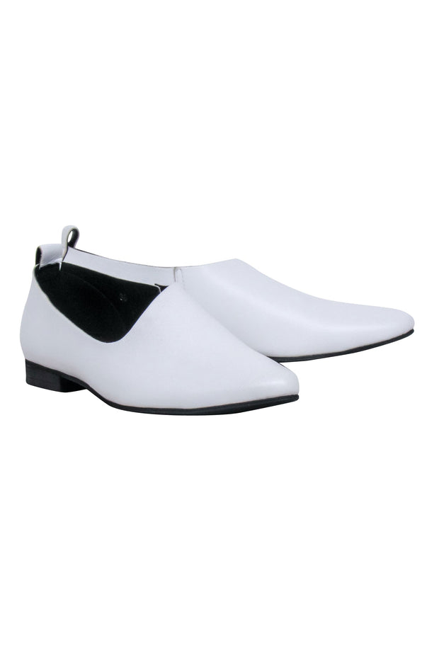 Current Boutique-All Black - White Leather Flats Sz 6