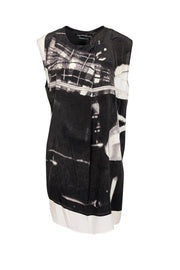 Current Boutique-All Saints - Black, Grey, & Cream Print Sleeveless Shift Dress Sz 10