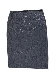 Current Boutique-All Saints - Black w/ Silver Sparkle Wrap Skirt Sz 10