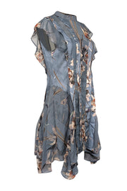 Current Boutique-All Saints - Blue, Slate, & Cream " Kuroyuri " Floral Print Paneled Dress Sz 8