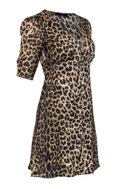 Current Boutique-All Saints - Briwn & Black Leopard Print Short Sleeve Mini Dress Sz S