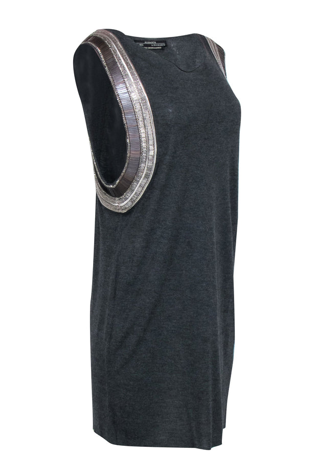 Current Boutique-All Saints - Grey Sleeveless Tank w/ Embellished Armholes Sz 10