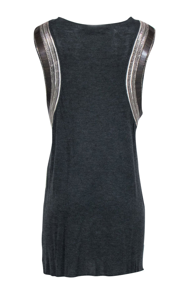 Current Boutique-All Saints - Grey Sleeveless Tank w/ Embellished Armholes Sz 10