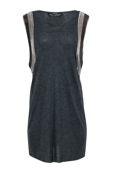 Current Boutique-All Saints - Grey Sleeveless Tank w/ Embellished Armholes Sz 10