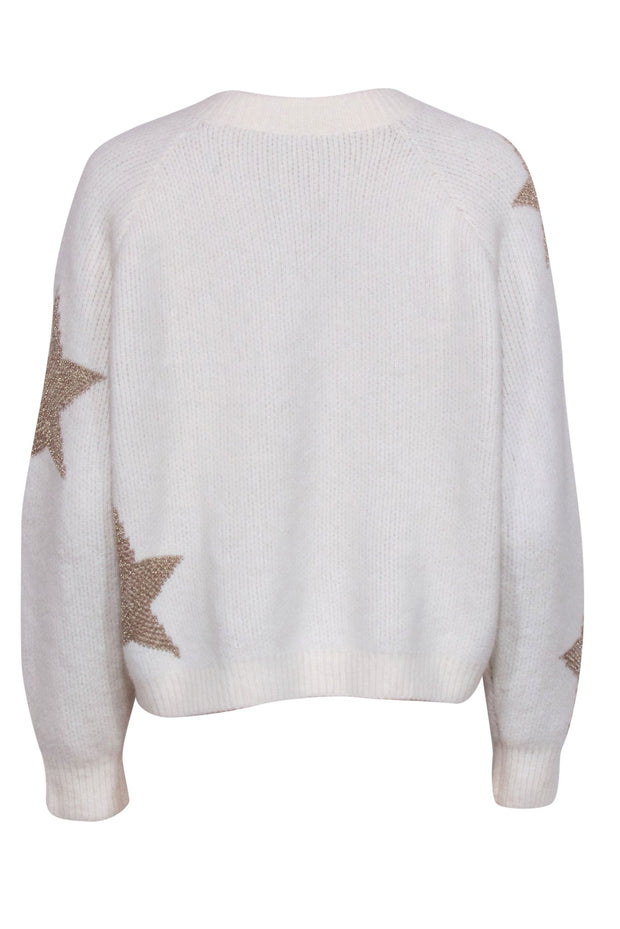 Current Boutique-All Saints - Ivory Wool & Alpaca Blend Sweater w/ Gold Stars Sz S