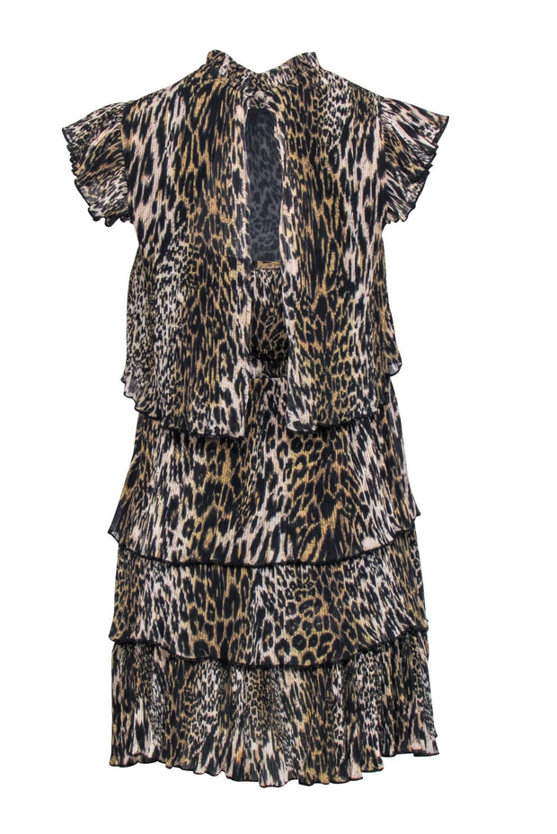 Current Boutique-All Saints - Tan & Black Leopard Print Sleeveless "Antheia Kiku" Mini Dress Sz 4