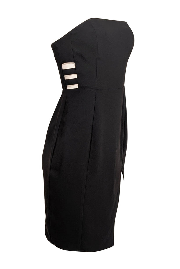 Current Boutique-Amanda Uprichard - Black Strapless Asymmetrical Mini Dress Sz S