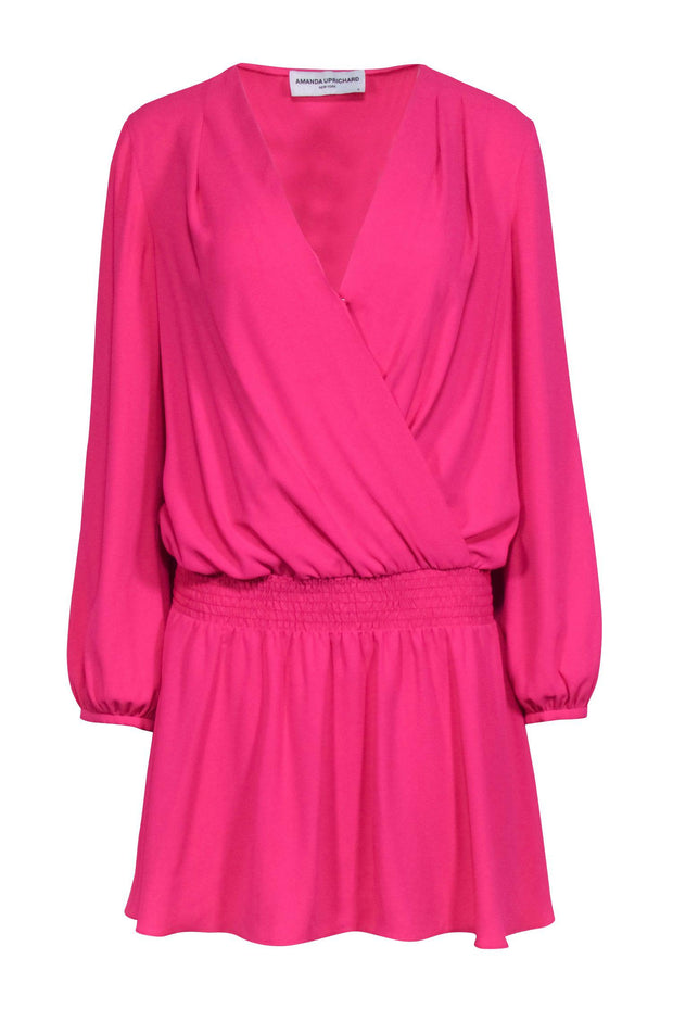 Current Boutique-Amanda Uprichard - Magenta Mini Dress w/ Smocked Waist Sz M