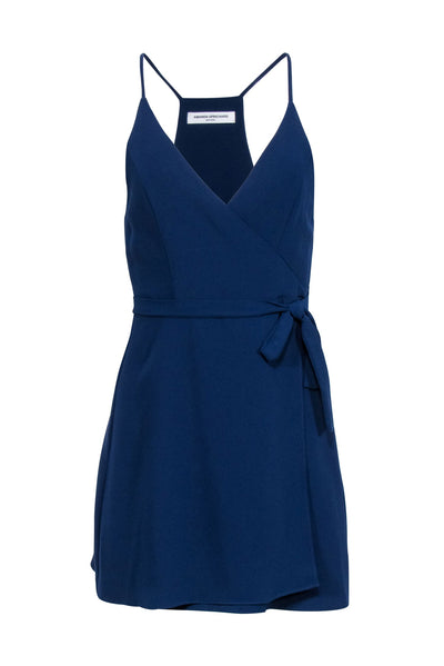 Current Boutique-Amanda Uprichard - Navy Sleeveless Wrap Mini Dress Sz S