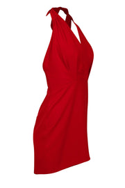 Current Boutique-Amanda Uprichard - Red Tie Halter Mini Dress Sz M