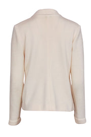 Current Boutique-Amina Rubinacci - Cream Wool Knit Blazer Sz M