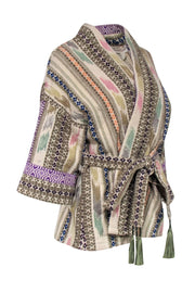 Current Boutique-Andersen & Lauth - Ivory & Multi Color Embroidered Jacket One Size