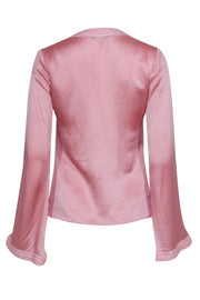 Current Boutique-Andrew GN - Pink Silk Long Sleeve Blouse Sz S