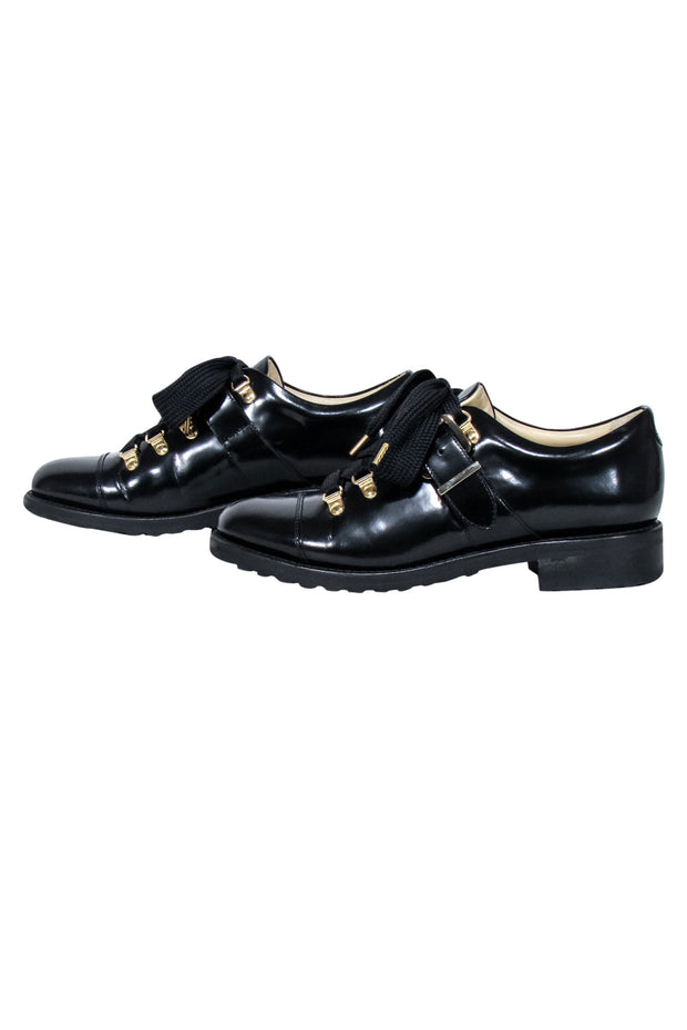 Current Boutique-Angela Scott - Black Leather "Mr. Logan" Oxfords Sz 9