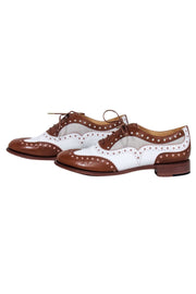 Current Boutique-Angela Scott - Cognac & White "Mr. Doubt" Oxfords Sz 9