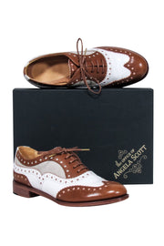 Current Boutique-Angela Scott - Cognac & White "Mr. Doubt" Oxfords Sz 9