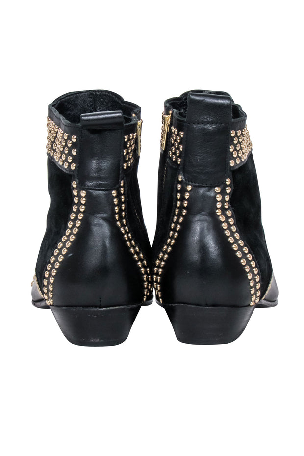 Current Boutique-Anine Bing - Black Leather Studded Detail "Charlie" Short Boots Sz 9