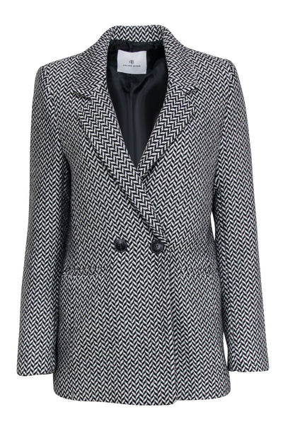 Current Boutique-Anine Bing - Black & White Fishbone "Diana" Blazer Sz XS