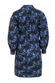 Current Boutique-Ann Mashburn - Navy & Blue Abstract Print Shirt Dress Sz XS