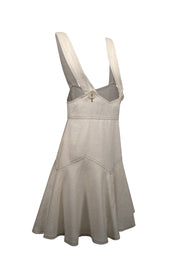 Current Boutique-Anna Sui - Ivory Linen Sleeveless Overall Dress Sz 6